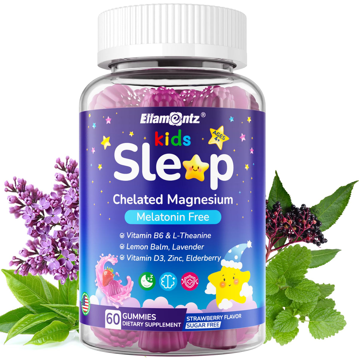 Gummies de sommeil ELLAMENTZ pour enfants, vue de face