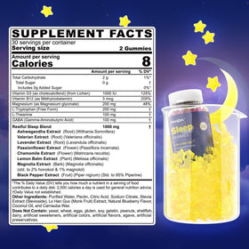Gummies de sommeil ELLAMENTZ saveur myrtille avec ingrédients