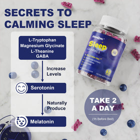 Gummies de Sommeil ELLAMENTZ sur une table en bois