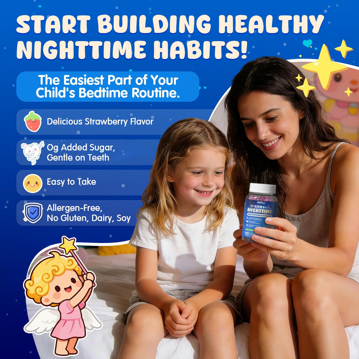 Gummies de sommeil EnvyCure pour enfants, gummies dans une main d'enfant