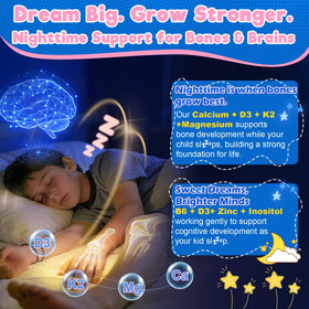 Gummies de sommeil EnvyCure pour enfants, ingrédients sur l'étiquette
