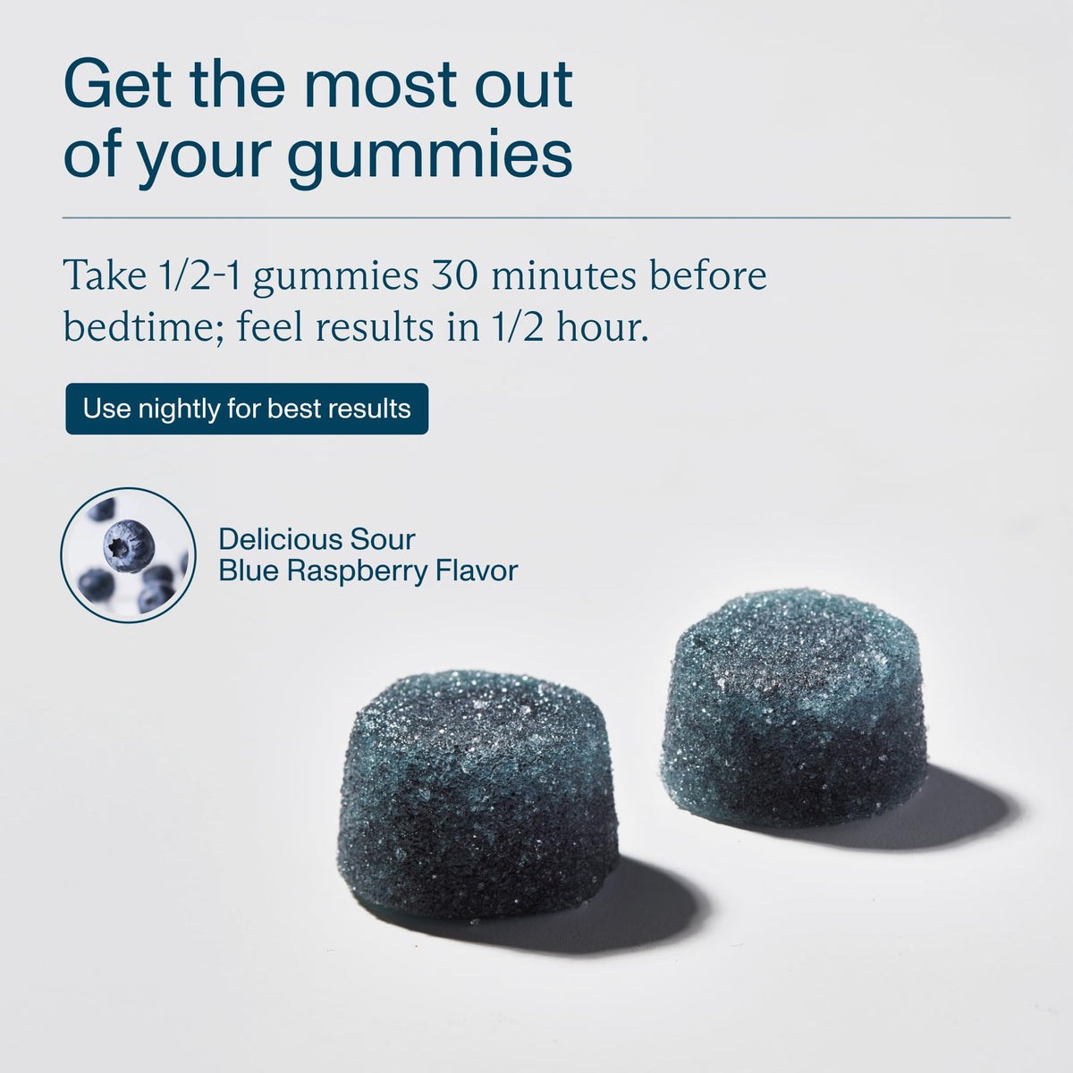Gummies de sommeil FOCL sur une table, près d'un livre