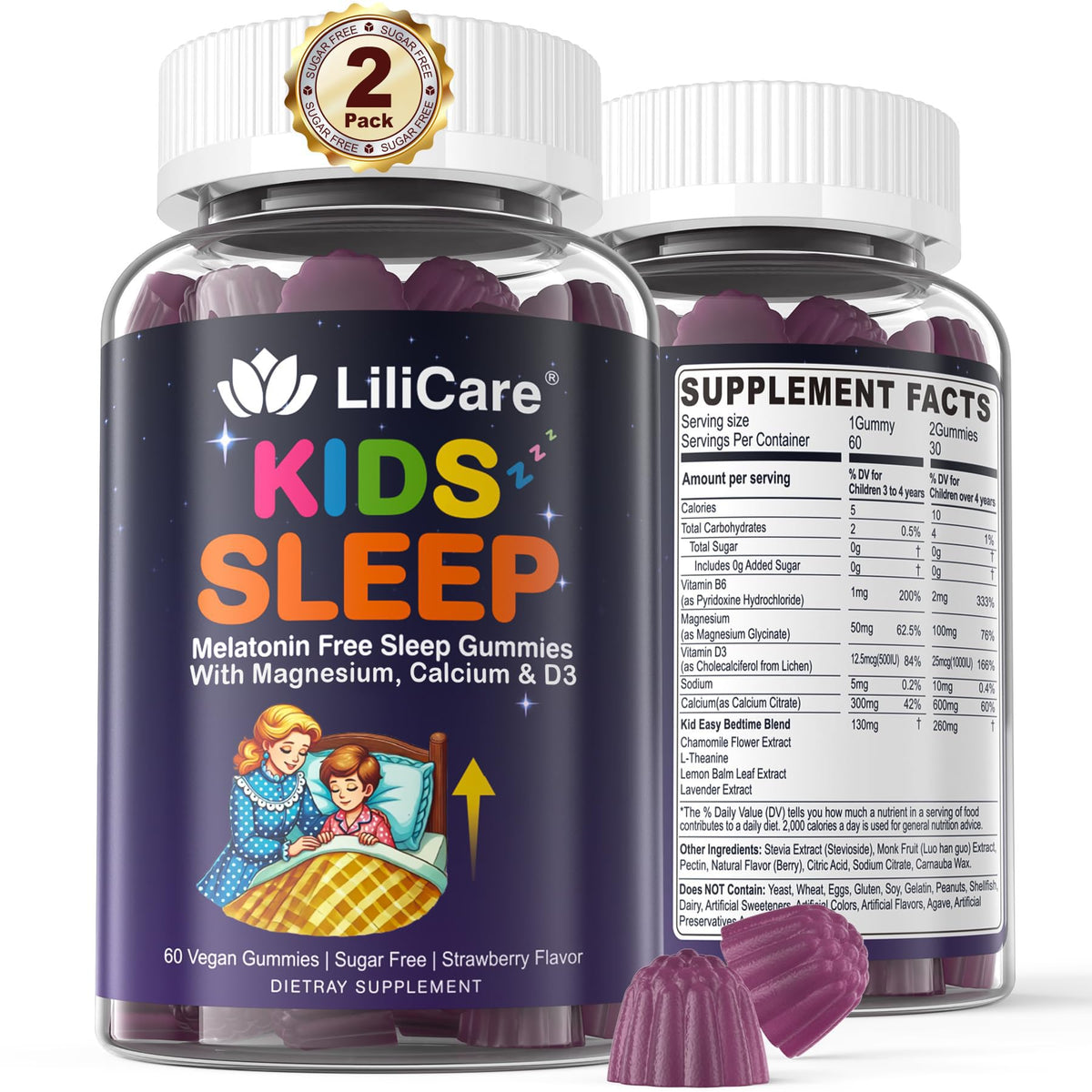 Gummies de sommeil LILICARE pour enfants, pot de 440g