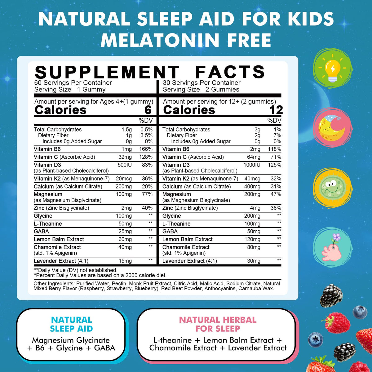 Gummies de Sommeil LUCNVEM, flacon ouvert avec gummies visibles