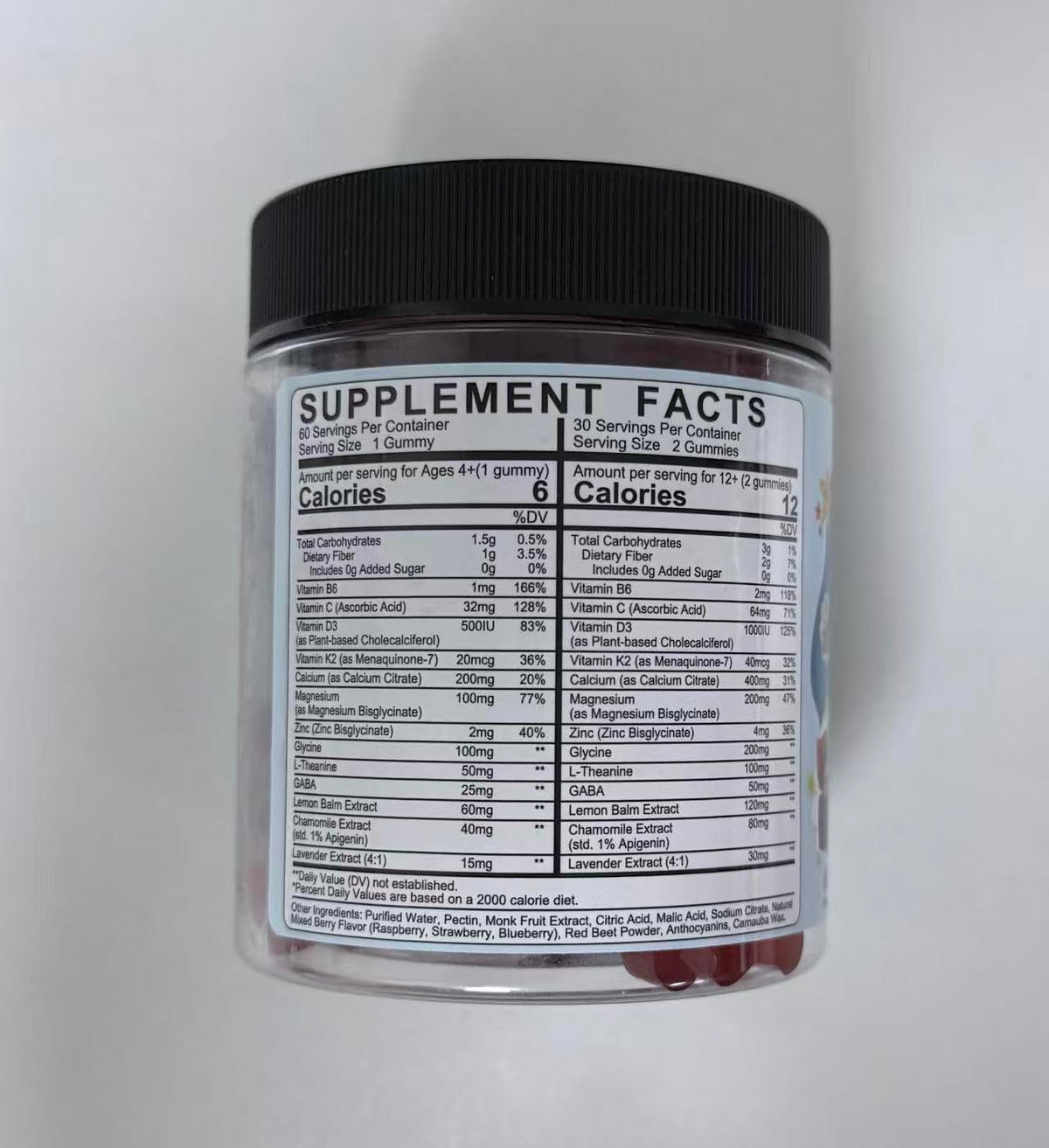 Gummies de Sommeil LUCNVEM, illustration des ingrédients