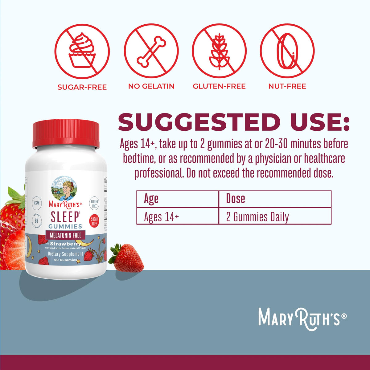 Gummies de sommeil MARYRUTH'S dans une main, montrant la texture