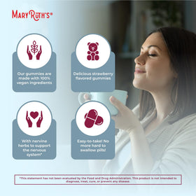 Gummies de sommeil MARYRUTH'S sur une table avec un livre