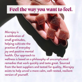Gummies de sommeil Microjoy avec fruits en arrière-plan