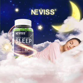 Gummies de sommeil NEVISS avec une vue en gros plan sur la texture