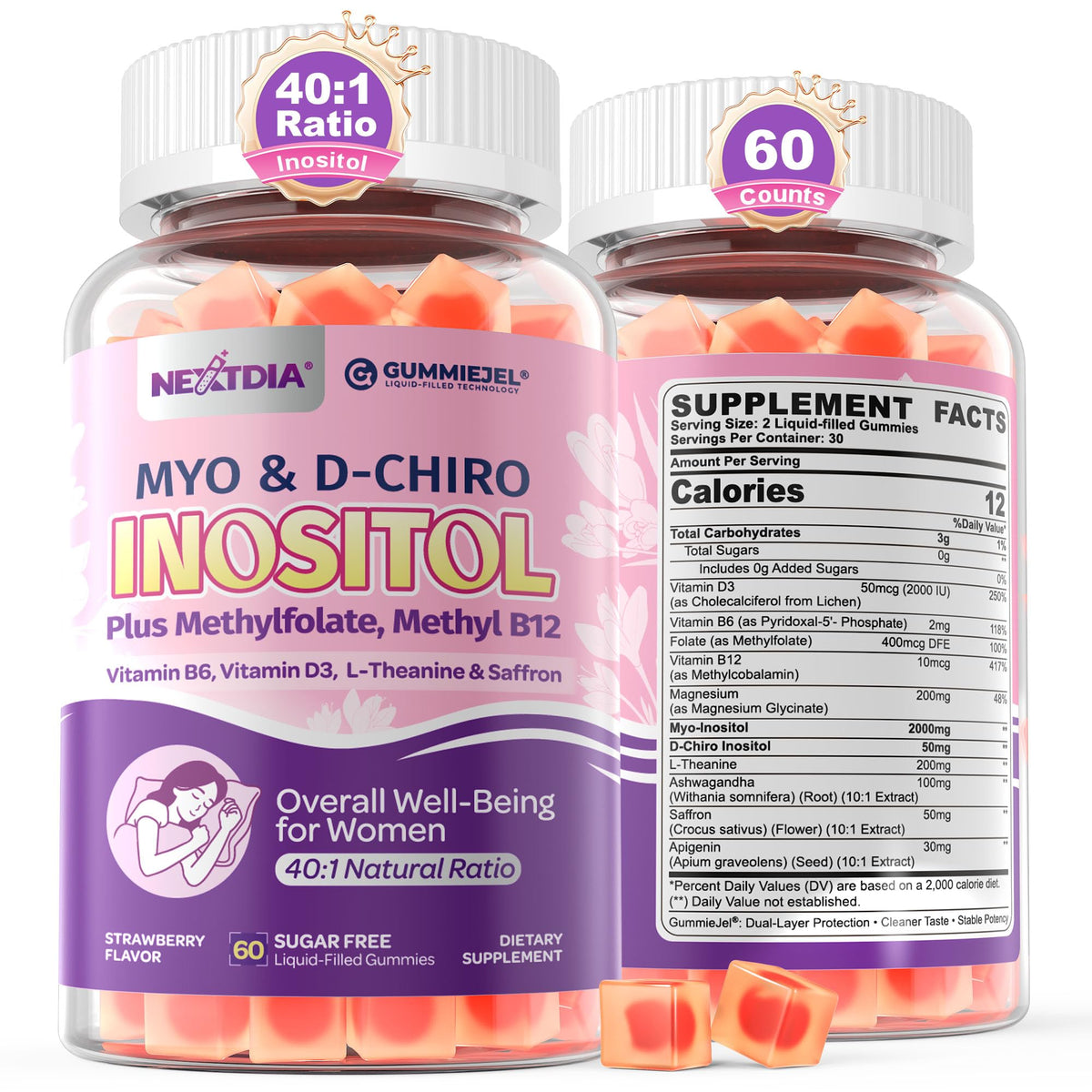Gummies de Sommeil Nextdia en pot avec étiquette visible