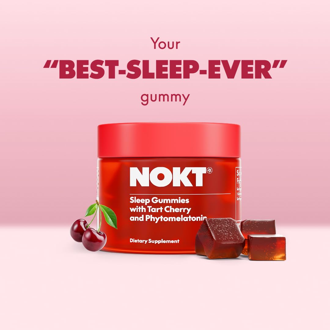 Gummies de sommeil NOKT à côté d'un verre d'eau