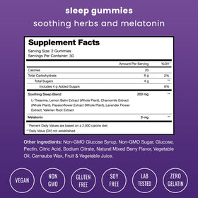 Gummies de Sommeil NutraChamps montrant les ingrédients clés