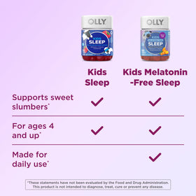 Gummies de sommeil OLLY sur une table, prêts à être consommés