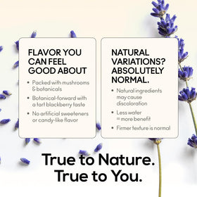 Gummies de sommeil TrueMushroom, étiquette du produit