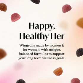 Gummies de Sommeil Winged Wellness, gummies sur une table en bois