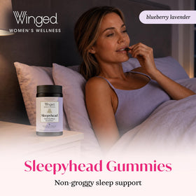 Gummies de Sommeil Winged Wellness, vue de face avec étiquette