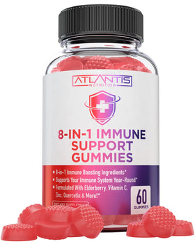 Gummies de soutien daily wellness Atlantis Nutrition 8-en-1, vue de face