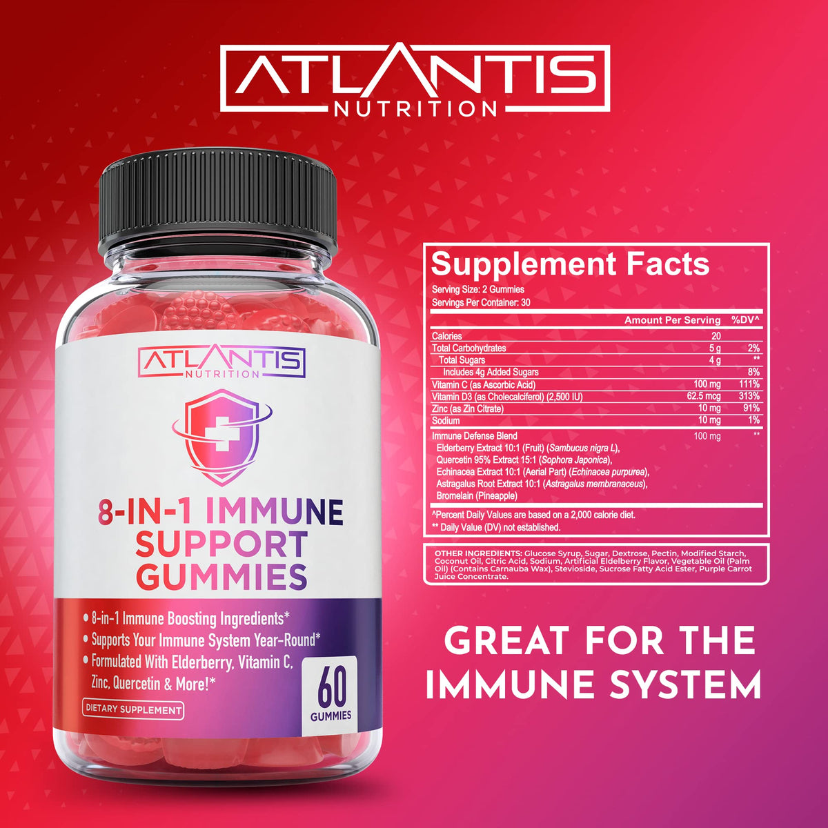 Gummies de soutien daily wellness Atlantis Nutrition, prise en main