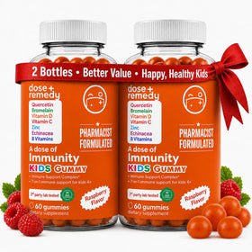 Gummies de soutien daily wellness pour enfants dose + remedy, vue de face