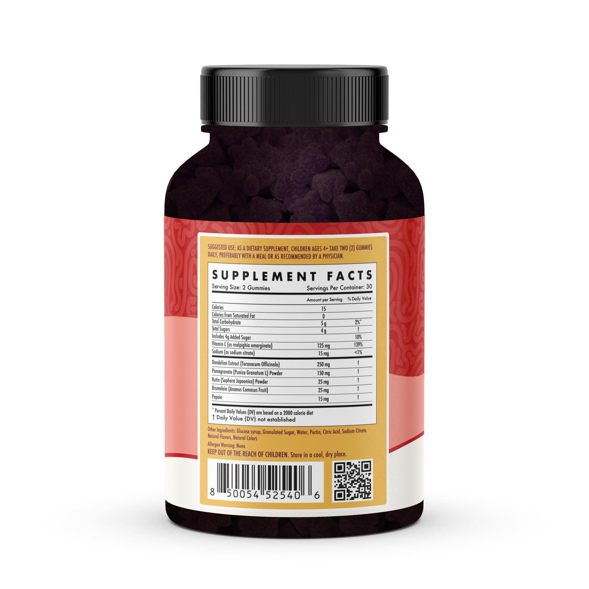 Gummies de soutien pour enfants en forme de fraise