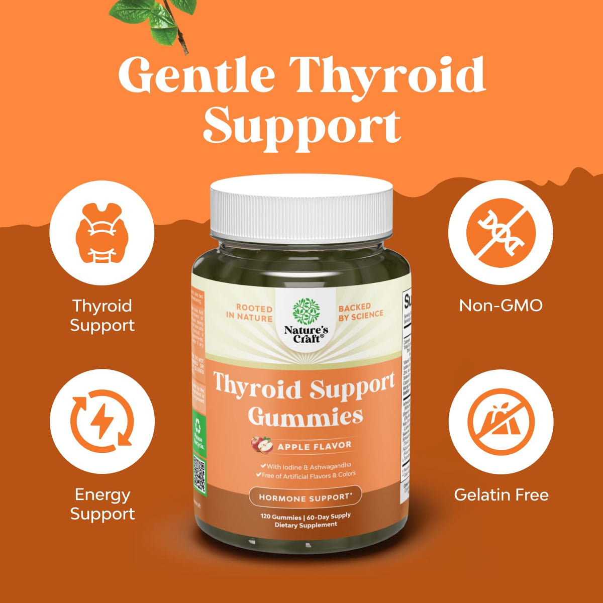 Gummies de soutien thyroïdien Natures Craft, texture et couleur
