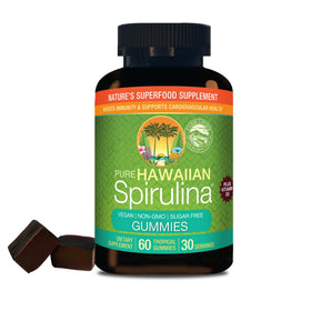 Gummies de spiruline pure hawaïenne Nutrex Hawaii, pot de 60 comprimés