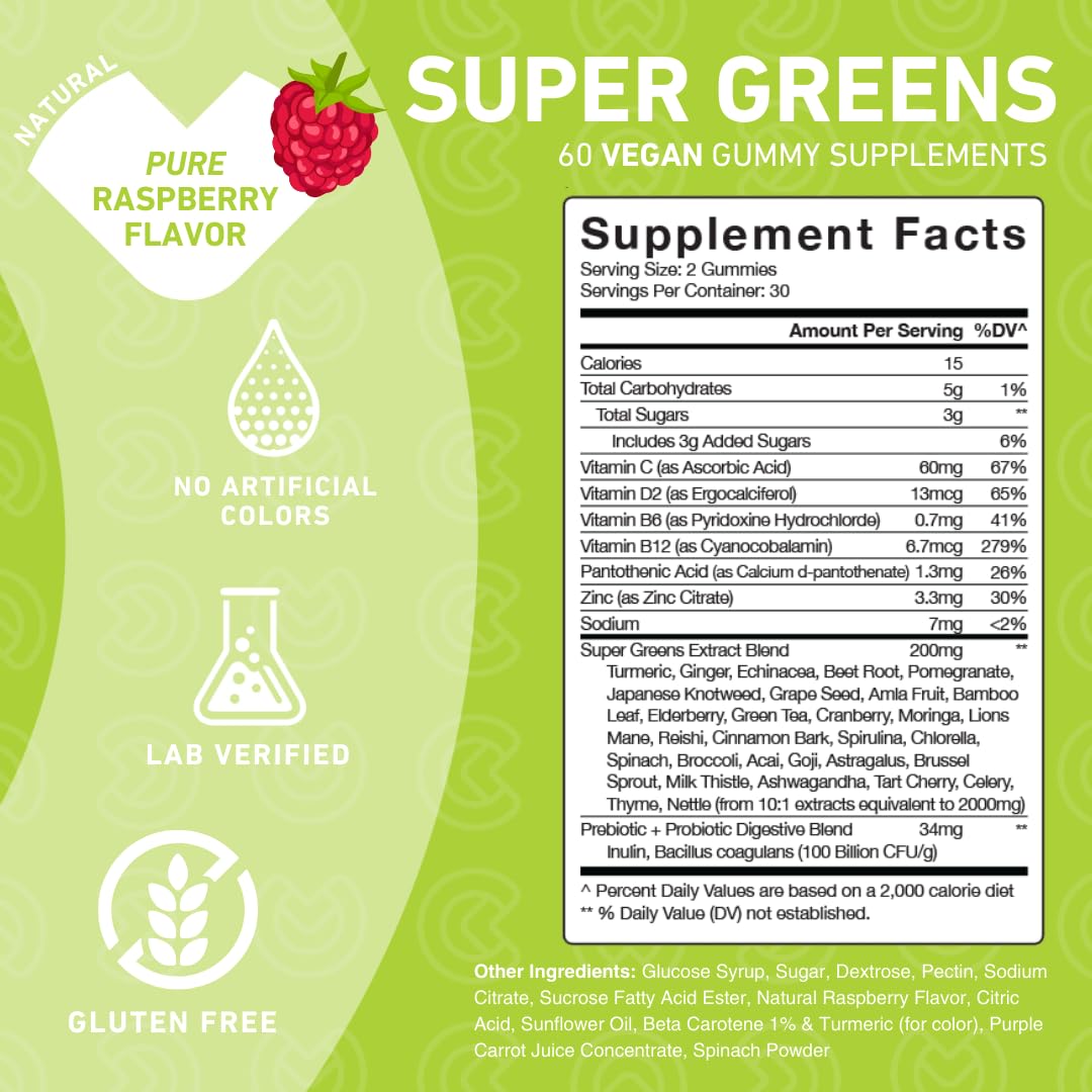 Gummies de Super Aliments Verts PUREFINITY avec des ingrédients naturels