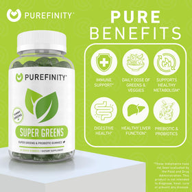 Gummies de Super Aliments Verts PUREFINITY montrant la texture