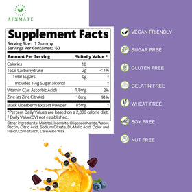 Gummies de Sureau AFXMATE gummies individuelles montrant la texture
