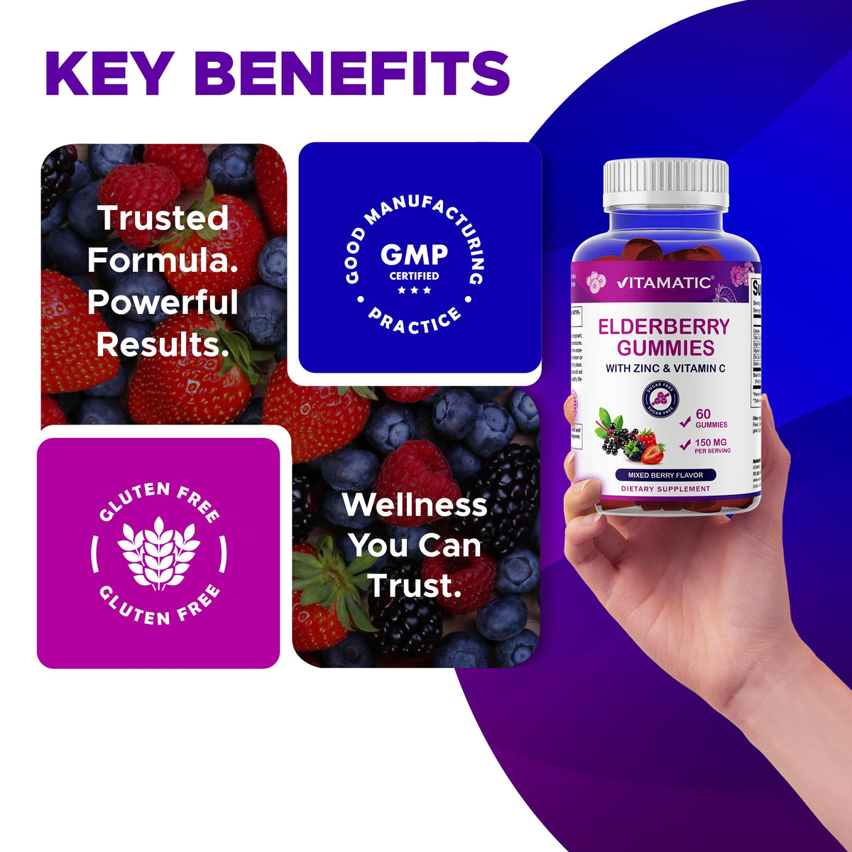 Gummies de Sureau avec vitamine C et zinc