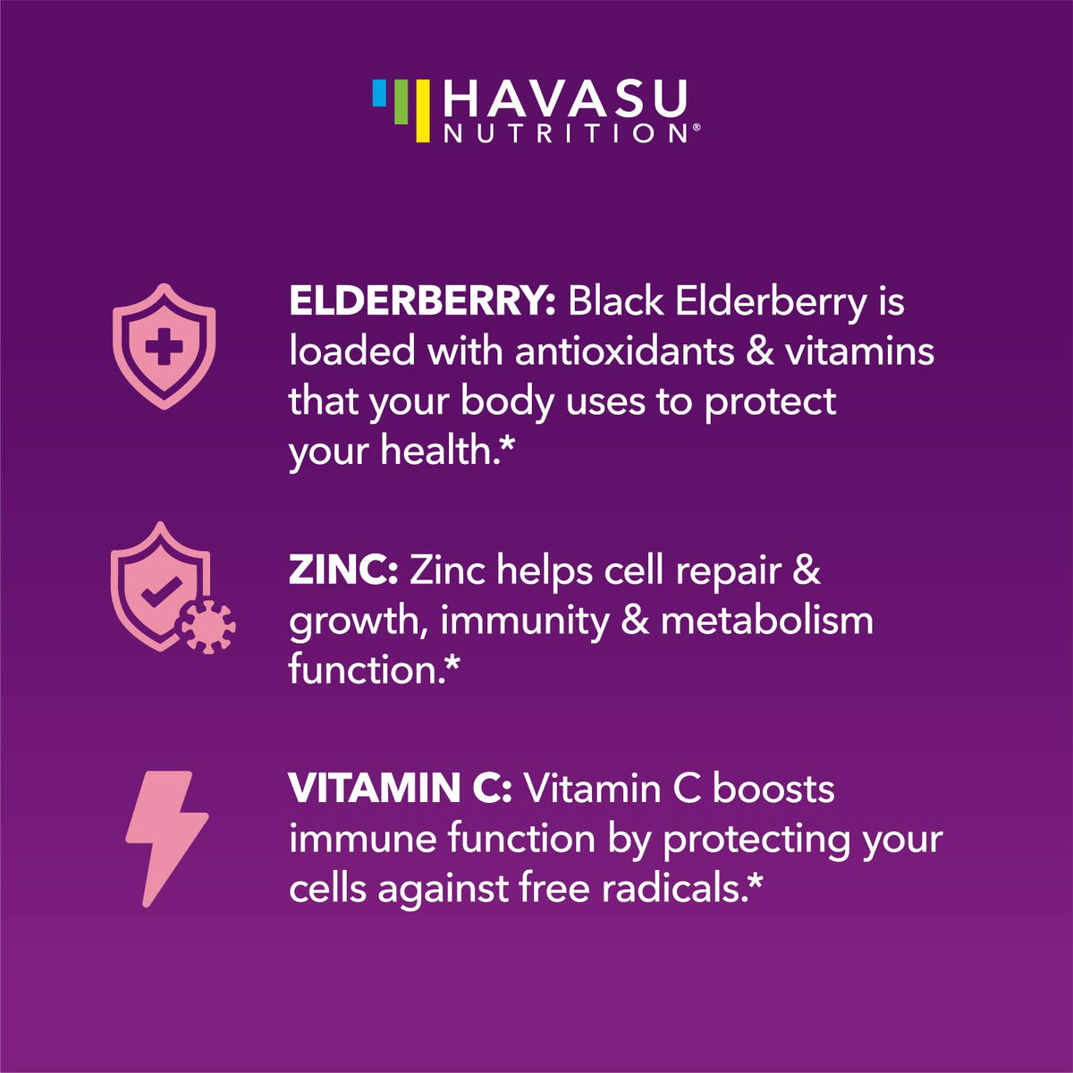 Gummies de sureau avec vitamine C et zinc, présentation en gros plan