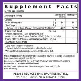 Gummies de Sureau Bio pour Enfants New Chapter, goût agréable