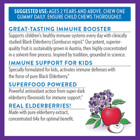 Gummies de Sureau Bio pour Enfants New Chapter, présentation sur une table