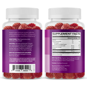 Gummies de Sureau HAVASU NUTRITION, emballage ouvert avec gummies visibles