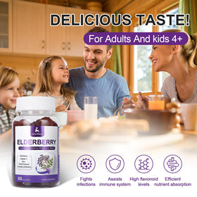 Gummies de Sureau JulyDeer avec un fond naturel