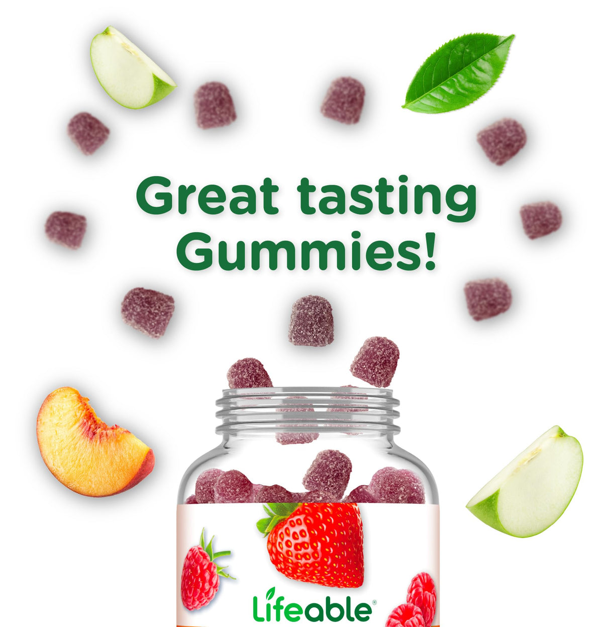 Gummies de sureau Lifeable avec une cuillère en bois