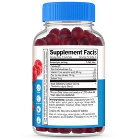Gummies de sureau Lifeable sur un fond blanc