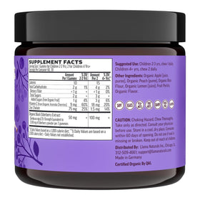 Gummies de sureau Llama Naturals, flacon ouvert avec gummies visibles