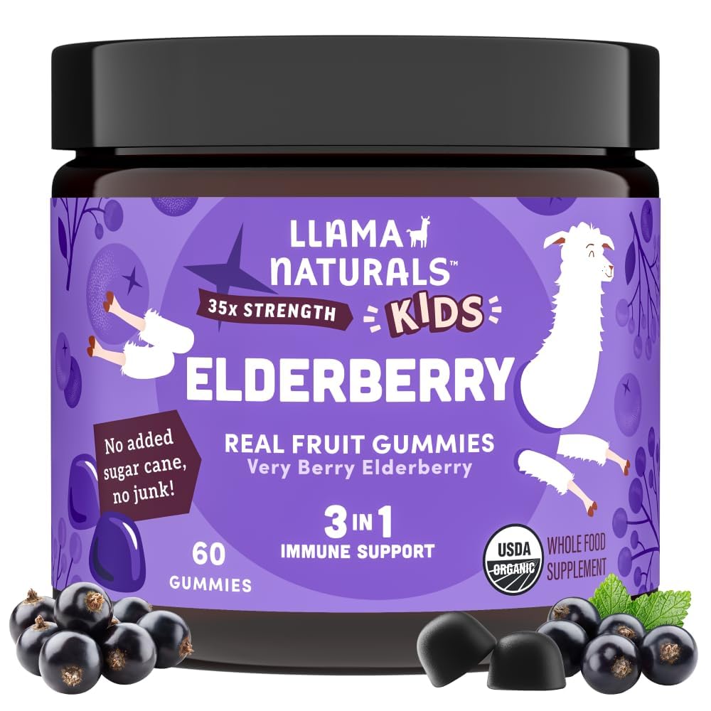 Gummies de sureau Llama Naturals pour enfants, flacon de 60 pièces