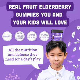 Gummies de sureau Llama Naturals sur une table