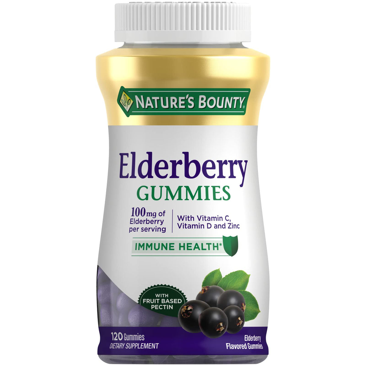 Gummies de Sureau Nature's Bounty 100 mg, vue de face