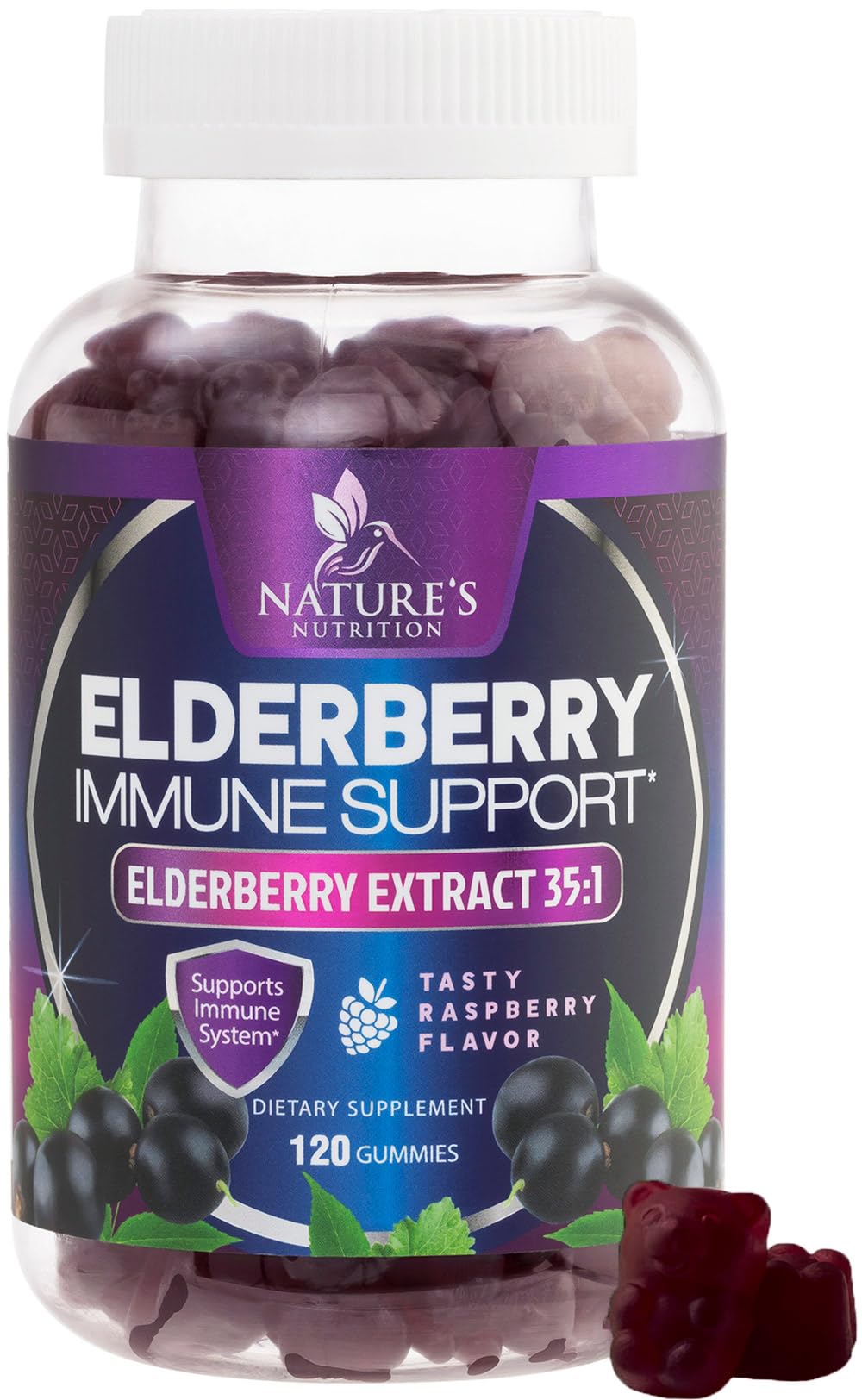 Gummies de Sureau Nature's Nutrition 120 gummies en pot