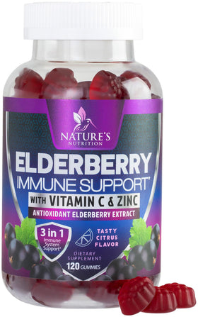 Gummies de Sureau Nature's Nutrition 120 unités en emballage