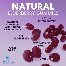 Gummies de sureau Nature's Nutrition en gros plan