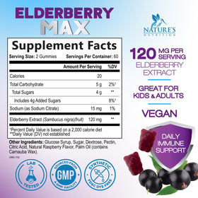 Gummies de Sureau Nature's Nutrition vue de côté