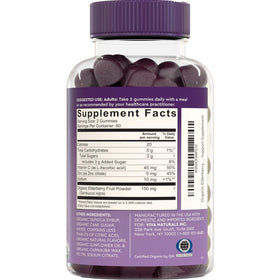 Gummies de Sureau Noir avec une cuillère, mise en scène