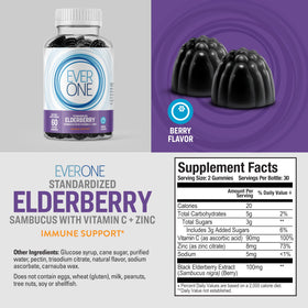 Gummies de Sureau Noir Ever One sur une table