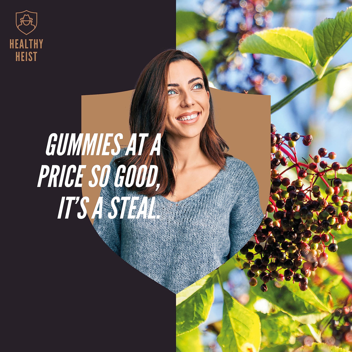 Gummies de sureau noir HEALTHY HEIST avec un goût de baie