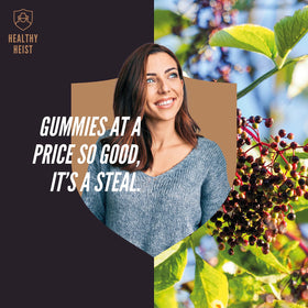Gummies de sureau noir HEALTHY HEIST avec un goût de baie