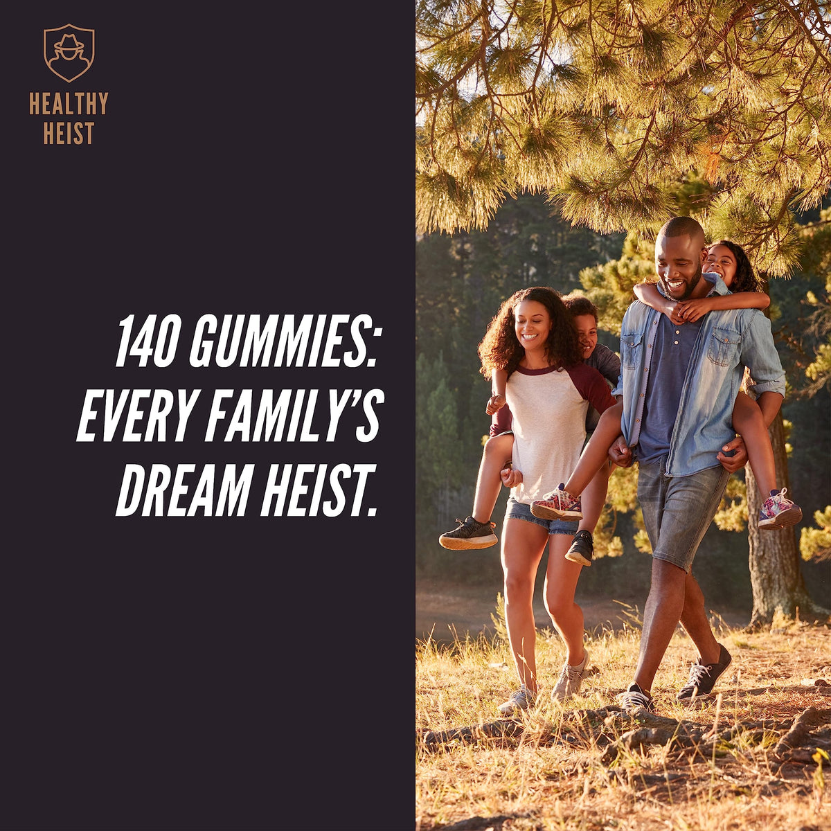 Gummies de sureau noir HEALTHY HEIST, vue de côté avec étiquette